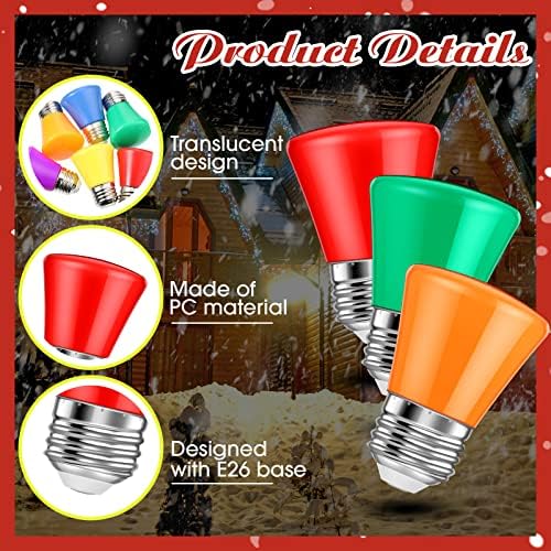 25 PCs Christmas 2W Lâmpadas LED lâmpadas lâmpadas de substituição para luzes de cordas externas e26 base