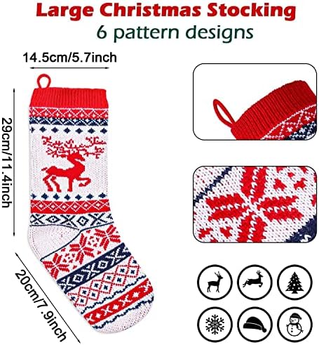Lyl. Meias de Natal de Ling, 6 meias de matilha de Natal, meias de natal de 18 , grandes meias de Natal, meias de