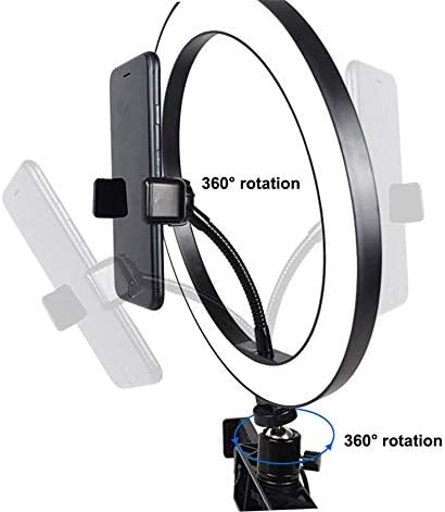 Kit de luz do anel ZJDU: 26cm 2200-12000K Luz de anel LED diminuído, com clipe e suporte de telefone