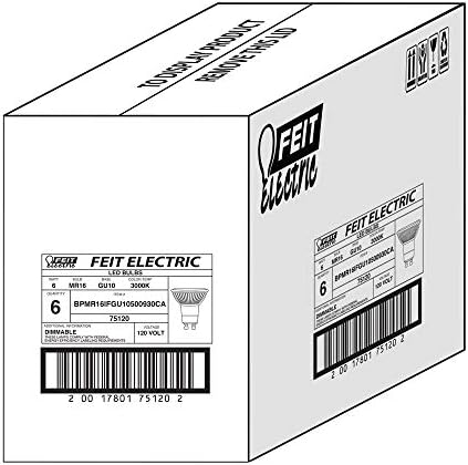 Feit Electric MR16 GU10 LED lâmpadas, 50W equivalente, diminuição, 3000k Branco brilhante, lâmpadas de