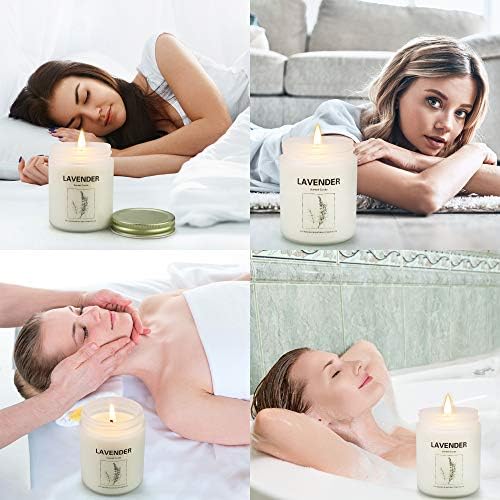 Pacote de lavanda de 4 pacote para perfumado em casa, 28,8 oz de velas de aromaterapia Presentes para mulheres,
