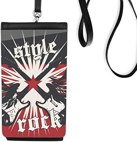 Guitarra rock paixão com combinação de telefone carteira de telefonia bolsa móvel bolsa preta bolso preto