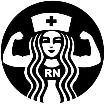 RN Coffee Nurse SBX Decalque Vinil adesivo | Cars Trucks Vans Walls Laptop | Preto | 5,5 x 5,5