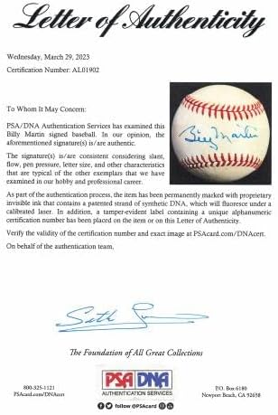 Billy Martin assinou o Baseball Autograph Auto PSA/DNA AL01902 - Bolalls autografados