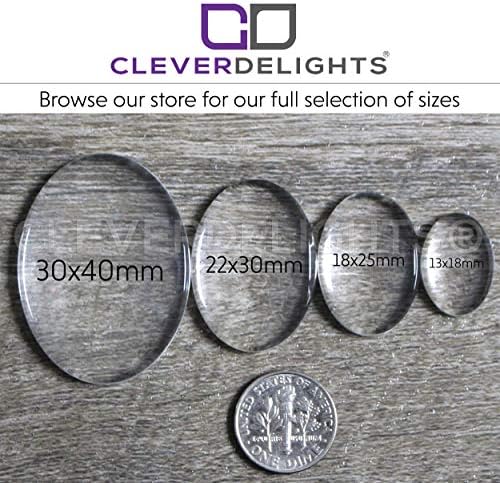 Lights CleverDelights 18x25mm Cabochons de vidro oval - 25 pacote