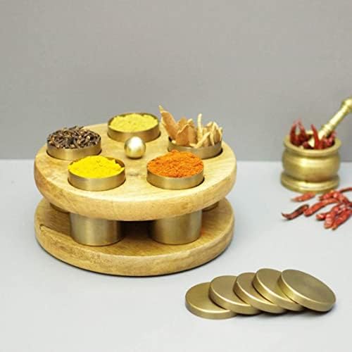 Caixa de especiarias indiana para casa e cozinha - Spice Rack- Spice Storage Box- Masala Dabba - Masala