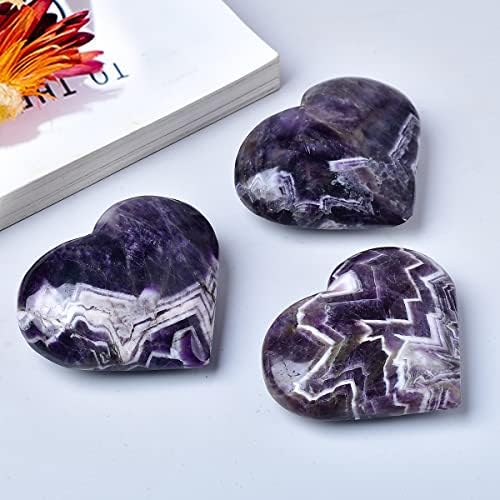 Mogemt 90-95mm Dream Amethyst Crystal Large Palm Preocupação Pedra Natural Reiki Cristal Cristal Gemito Presente