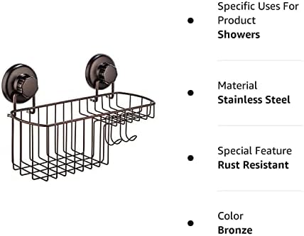 Acessórios Hasko - Poderosa cesta de caddy de chuveiro de pó de pó para shampoo - cesta de organizador