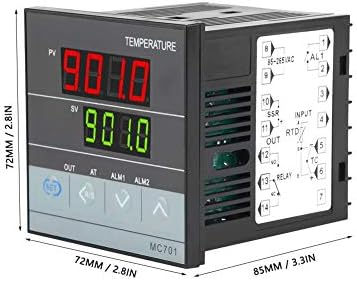MC701 Controlador de temperatura digital PID FAHRENHEIT E TERMOSTATA CENTIGRADO 85 ~ 265V Painel incorporado