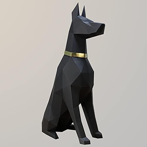 WLL-DP Modelagem de cães de tamanho médio Modelo de papel 3D Troféu de papel de escultura de papel 3D Troféu