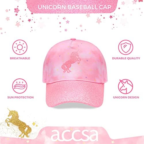 ACCSA Girls Baseball Hat Tie-Dye Unicorn Hats for Girls Ajuste Kids Baseball Cap
