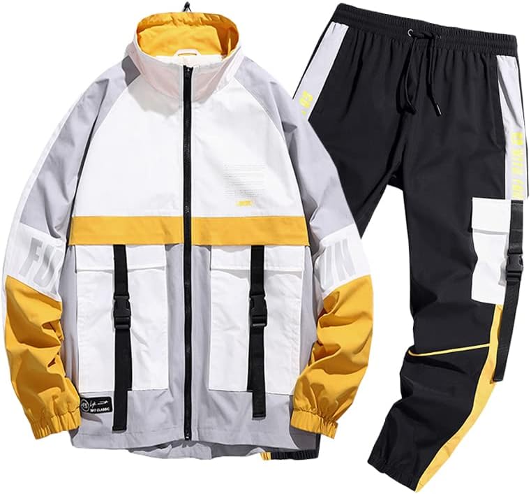 Ixyhpjp masculino de streetwear 2 pcs jaqueta e calça moletons com capuz Sweatshirs mole de roupas de roupas