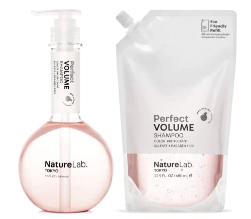 NatureLab. Shampoo de volume perfeito de Tóquio + pacote de bolsas de reabastecimento ecológico: Volumizador de