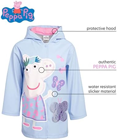 Jaqueta de porco Peppa de garotas Hasbro - Capa de chuva de casca de quebra -vento