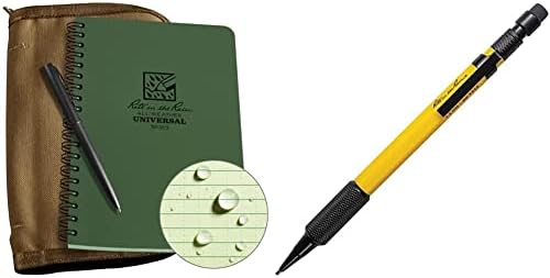 Rito no kit de espiral lateral à prova de tempo da chuva: tampa de tecido Tan Cordura®, notebook verde