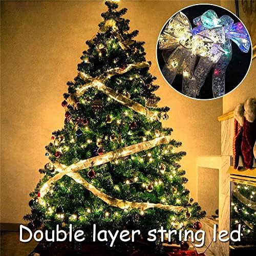 Luzes de fadas lideradas por tefirst 5m Cordas de fita de Natal com ornamentos de árvore de Natal