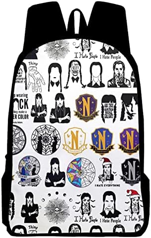 Backpack da Família Addams Nevermore Academy Schoolbag Bookbag Case Laptop Saco de ombro Daypack