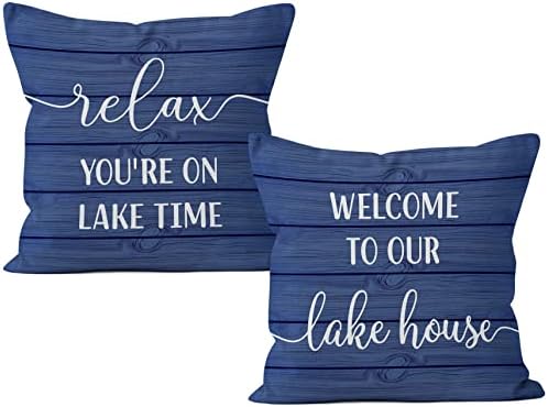 Hiwx Bem -vindo ao nosso lago Casa Relax Relax Você está no Lago Time Time Decorativo Provechcase Tampa de