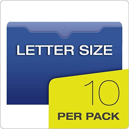 Jaquetas de arquivo poli translúcido de pendaflex, tamanho da carta, cores variadas, 10 por pacote