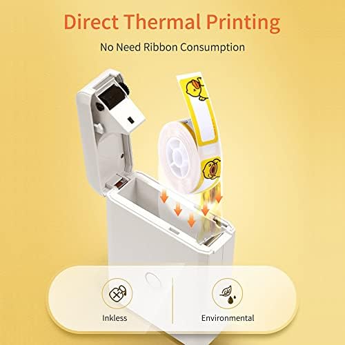 Impressora Maker Machine Mini Pocket Thermal Label Printer, tudo em um BT Connect Tag DIY DATE DATA