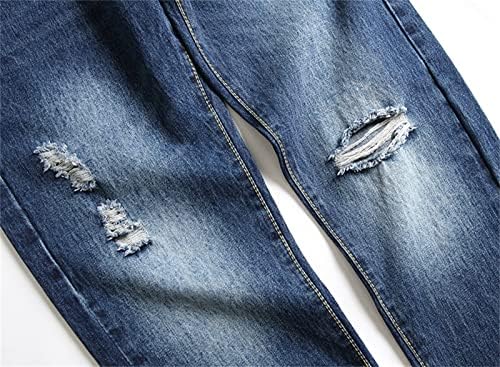 Jeans de hippolas leves masculinos rasgaram a perna reta de jeans lavados jeans Vintage Stretch Palnts
