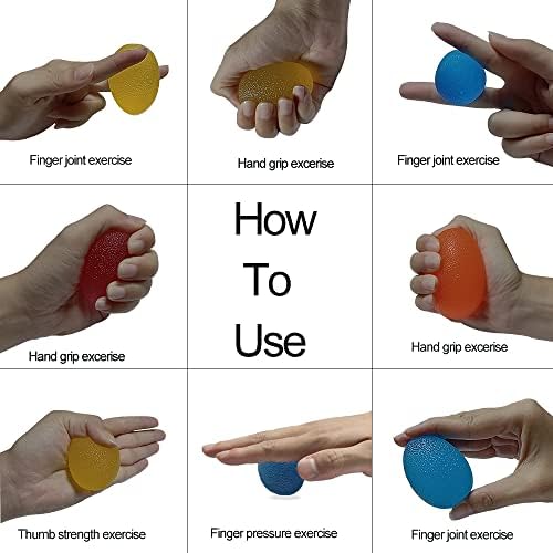 ColoryourLife Hand Grip Strengher Trainer, Bola de alívio do estresse para adultos e crianças, terapia
