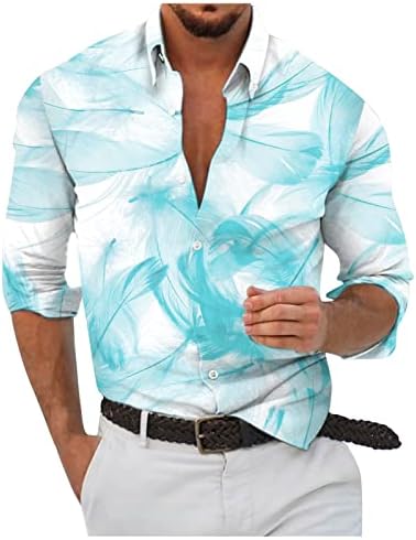 camisas de manga longa de ayaso para homens colorblock botão para baixo stand colar tops blusa plus size slim-fit