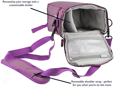 Navitech Purple Protective Portable portátil caixa binocular e bolsa de viagem compatível com o Leica Ultravid