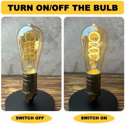 Lafoy Edison Bulbos de 60 watts LED Filamento em espiral vidro âmbar, lâmpadas vintage lâmpadas diminuídas 2700k,
