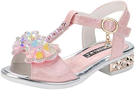 Sapatos infantis moda solas grossas com sandálias de borboleta diamante