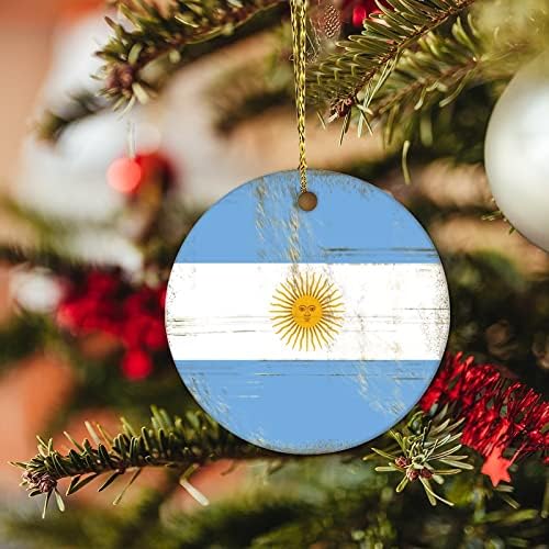 Ornamentos de cerâmica de natal Argentina Bandina Ornamento de Natal Bandeiras Nacionais de porcelana Ornamento