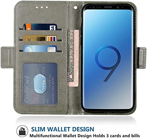 FDCWTSH Compatível com Samsung Galaxy J2 2015 Caixa da carteira Strap cordão de couro Stand Stand Accessories
