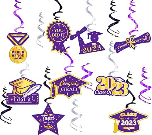 Decorações de graduação Purple Black Gold 2023/Purple Gold Graduation Party Decorations de 2023 Gold