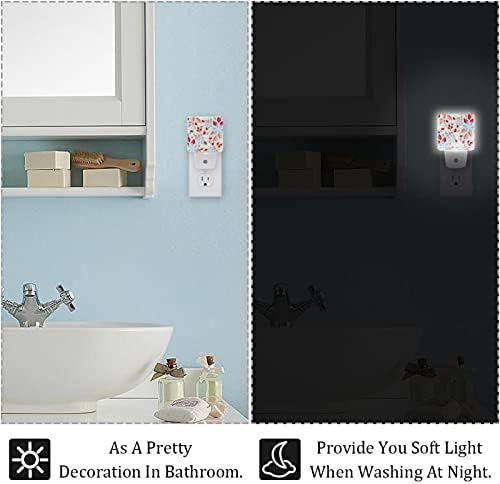 Flores incomuns LED Night Light, Kids Nightlights for Bedroom Plug in Wall Night Lamp Brilho ajustável
