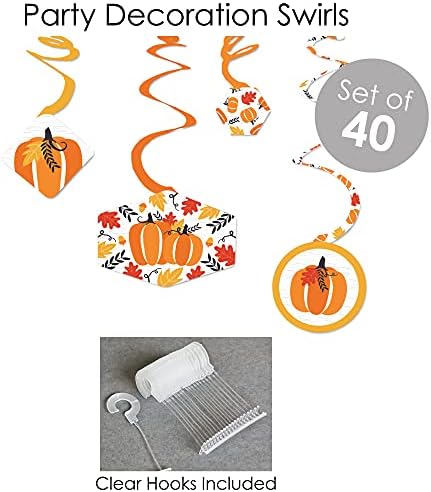 Big Dot of Happiness Fall Pumpkin - Halloween ou Supplies de Ação de Graças - Kit de Decoração de Banner