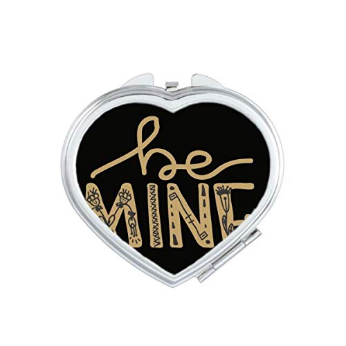 Seja Mine Gold Quote Handwrite Mirror Heart Portable Mandely Makeup