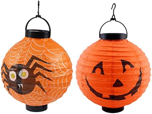 Bestoyard 2pcs Halloween Paper Spider Spider Pumpkin LED LENTERN LUNTERN PARA DECORAÇÃO DE FESTO DE HALLOWEEN