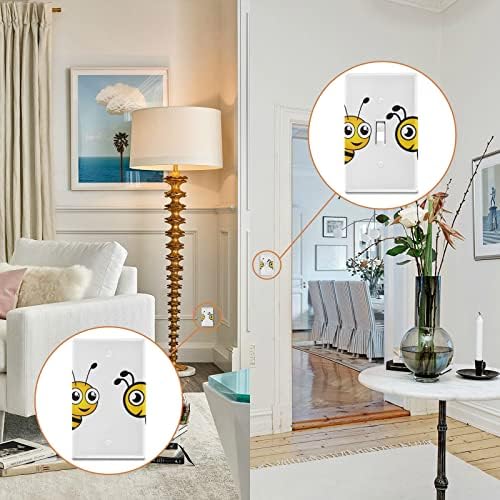 Yyzzh desenho animado fofo feliz abelha não utilizada tampa de tampa placa 2,9 x 4,6 para decoração de