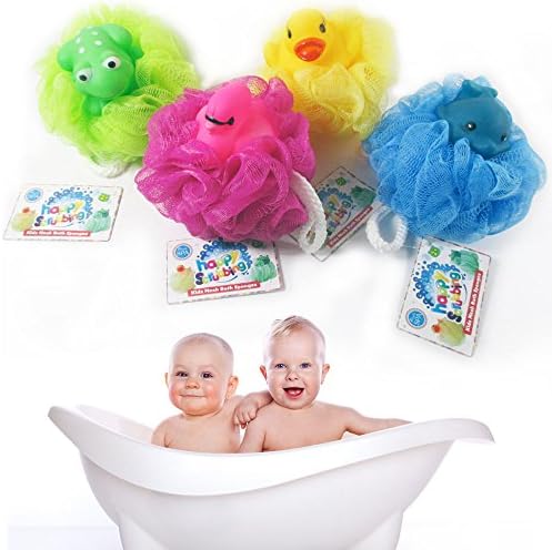 1 Kids Mesh Mesh Sponge Toy Pouf Puff Bath Bath Sponges Scrub Backed Animal Shower Loofah