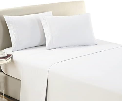 Mellanni King Size Folha plana - folhas de cama icônicas de coleção - Luxo de hotéis, lençol extra macio e refrescante