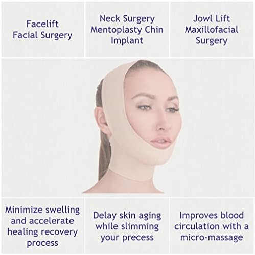 Pós -pós -cirurgia de cinta de queixo cirúrgica para mulheres - embrulho de vestuário de compressão de pescoço e