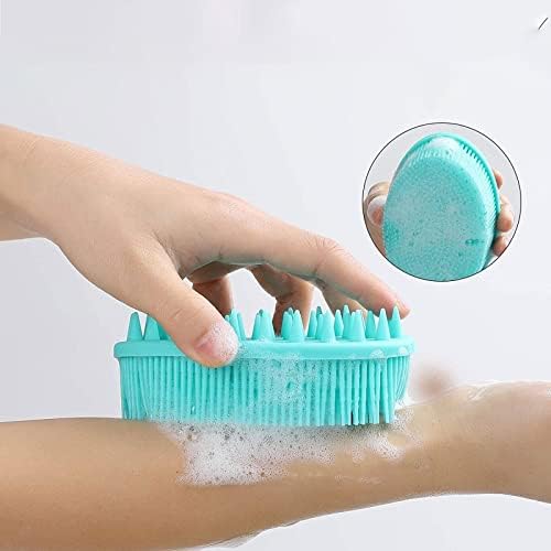 Escova de chuveiro mabek para corpo esfoliante de silicone escova de silicone banheira e pincel de xampu