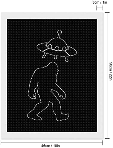 Alien Bigfoot OVNI kits de pintura de diamante personalizados Imaginendo a imagem de arte por números para