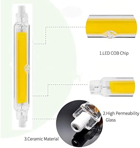 Edearkar 3-Pack R7s 118mm Bulbo LED de LED 15W J Tipo118mm LED duplo Dimmable150W Substituição de