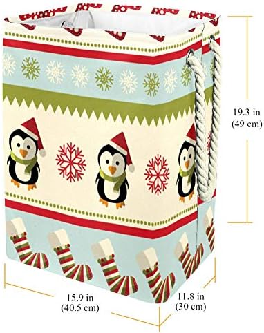 Onicey Christmas Penguin Pattern Laundry Horty Testible Basking para Bin Storage Bin Baby Hort