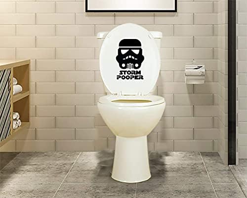 Adesivo engraçado de decalque inspirado Storm Pooper para assento no vaso sanitário | 8 H | Black