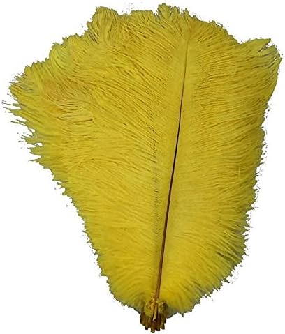 Zamihalaa 50pcs/lotes amarelos penas de avestruz para artesanato 15-70cm Feathers Avestrich Plumes Wedding