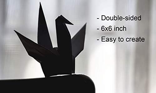 Papel de origami preto 400 folhas de 6x6 polegadas, dupla face de 6 polegadas 15x15 cm