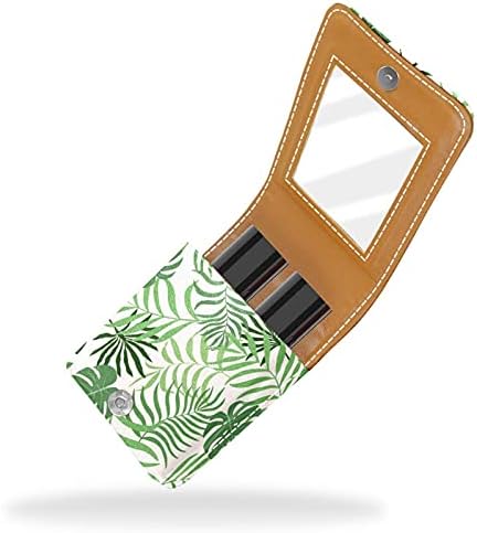 Caixa de batom mini mini com espelho para bolsa, jungle verde folhas