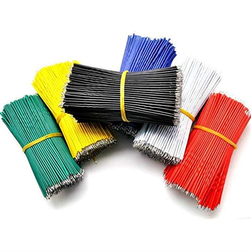 Geeyu Zhaonan Cabo de cobre 100 peças Fio de cabo de cabos de cabo de pão de zinco 10 cm 24awg 5 cores